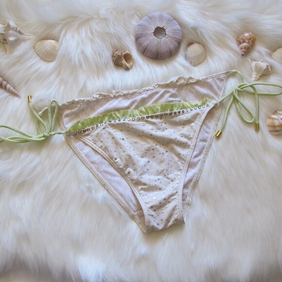 VS | String Bikini Bottom with Rhinestone and Gold - Picture 1 of 10